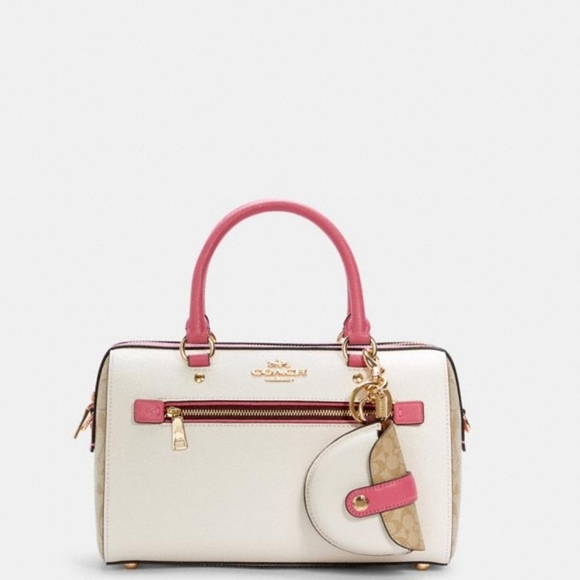 🎀💖NWT COACH Mini Saddle Bag Charm In Signature Canvas💖🎀 - Picture 2 of 2